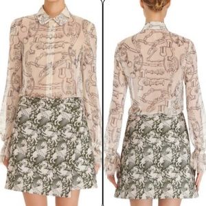 Like New Tory Burch Juliana Faux Wrap Print Skirt, 10